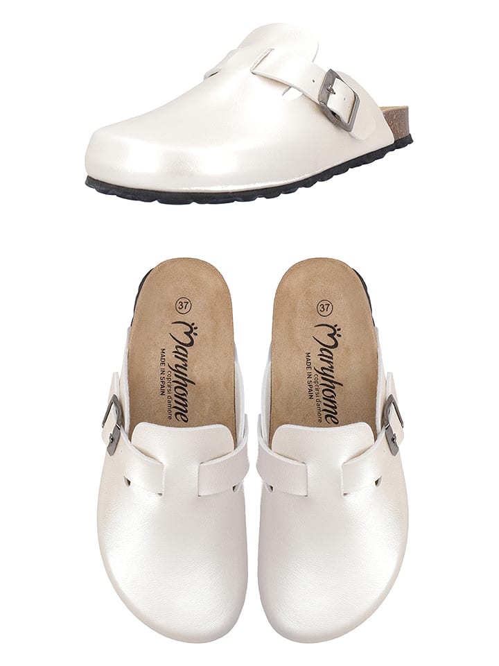 maryplaid Klapki w kolorze białym rozmiar: 37