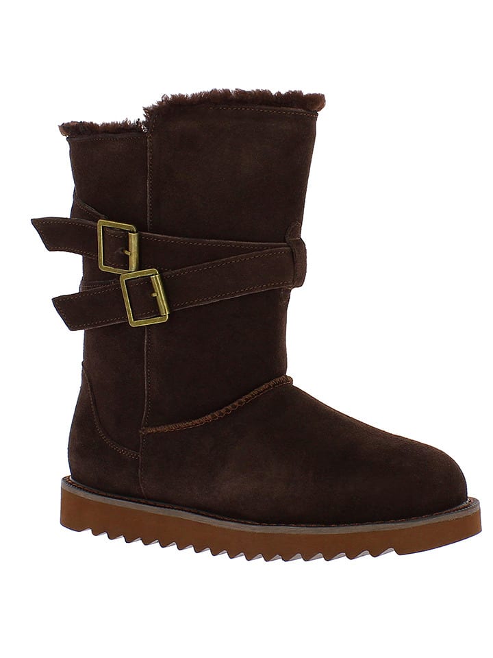 Gooce Skórzane kozaki zimowe "Huntspill Waterproof" w kolorze ciemnobrązowym rozmiar: 37