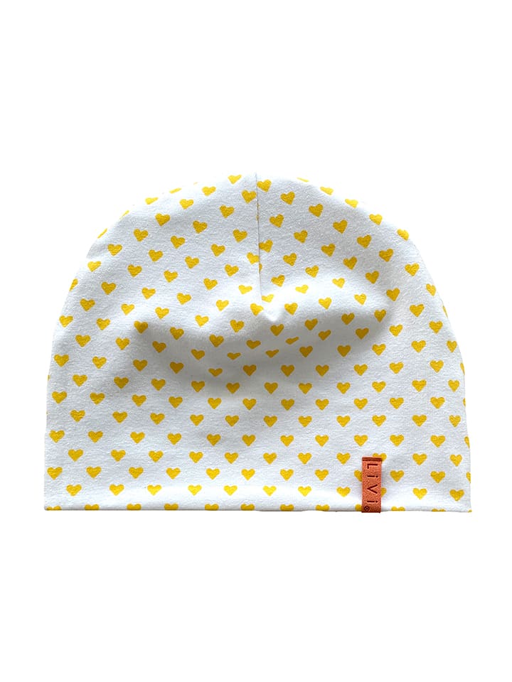 LiVi Czapka beanie "Herz Gelb" w kolorze żółtym rozmiar: 46-48 cm