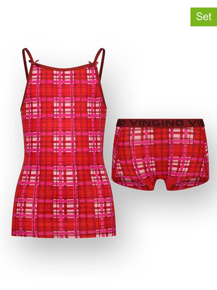 Vingino 2-częściowy zestaw bielizny w kolorze czerwono-różowym rozmiar: 122/128