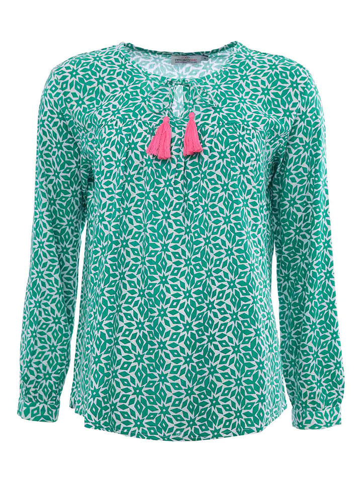 Zwillingsherz Bluzka "Irma" w kolorze zielonym rozmiar: L/XL