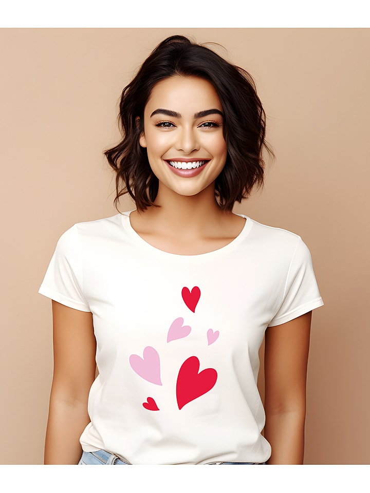 WOOOP Koszulka "Hearts" w kolorze białym rozmiar: XL