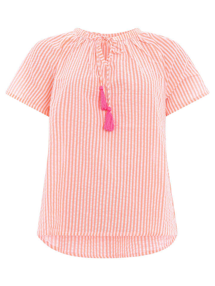 Zwillingsherz Bluzka w kolorze różowo-pomarańczowo-białym rozmiar: L/XL