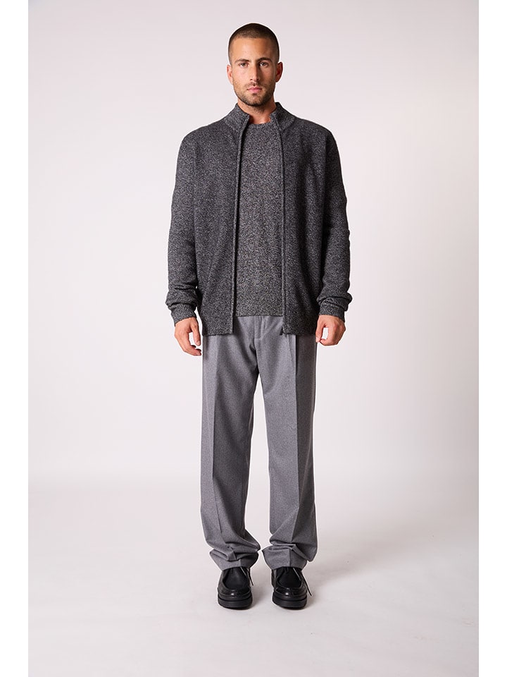 Perfect Cashmere Kaszmirowy kardigan "Leo" w kolorze antracytowym rozmiar: L