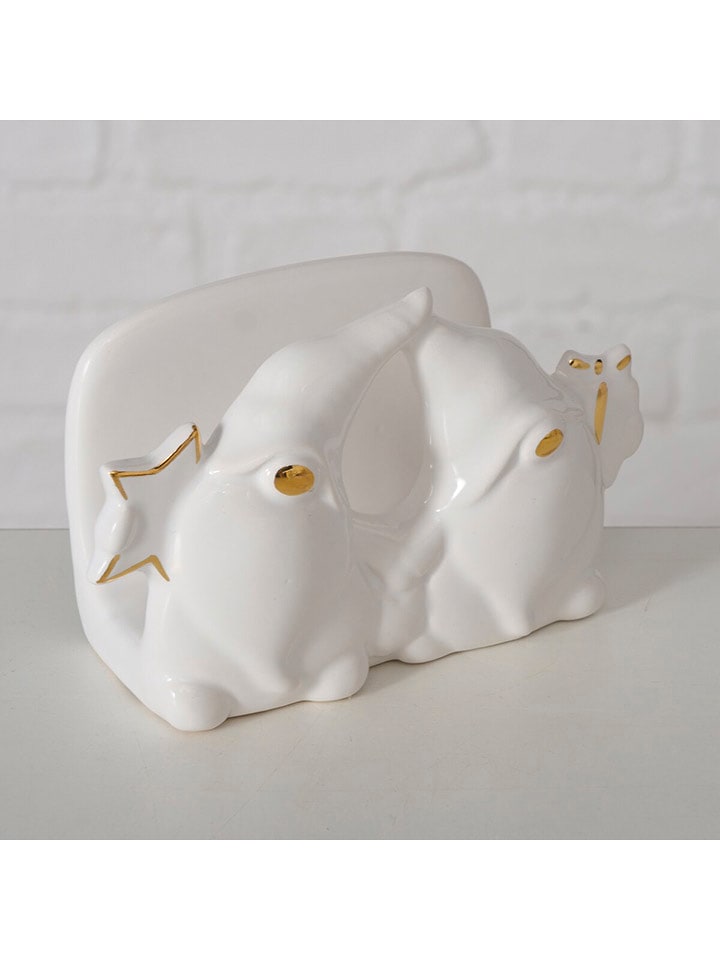 Boltze Serwetnik "Maddy" w kolorze złoto-białym - 13 x 8 x 6 cm rozmiar: onesize