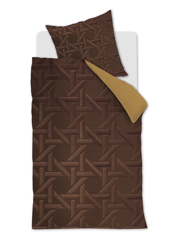 Beddinghouse Komplet pościeli satynowej "Parsons" w kolorze jasnobrązowo-złotym rozmiar: 135x200 cm