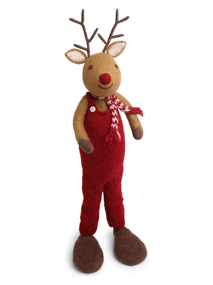 Gry & Sif Figurka dekoracyjna "Rudolf" w kolorze jasnobrązowo-czerwonym - 16 x 56 x 15 cm rozmiar: onesize