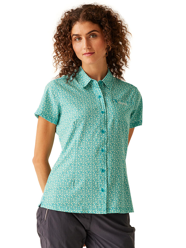 Regatta Koszula funkcyjna "Travel Packaway" w kolorze turkusowym rozmiar: 38