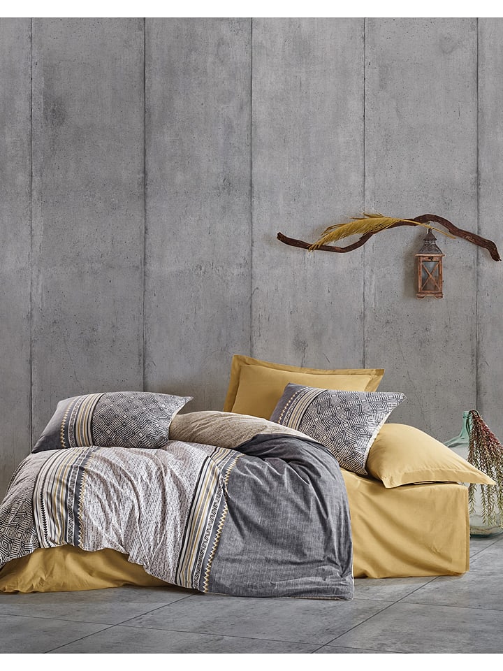 Elizabed Komplet pościeli renforcé w kolorze beżowo-szarym rozmiar: 240x220 cm