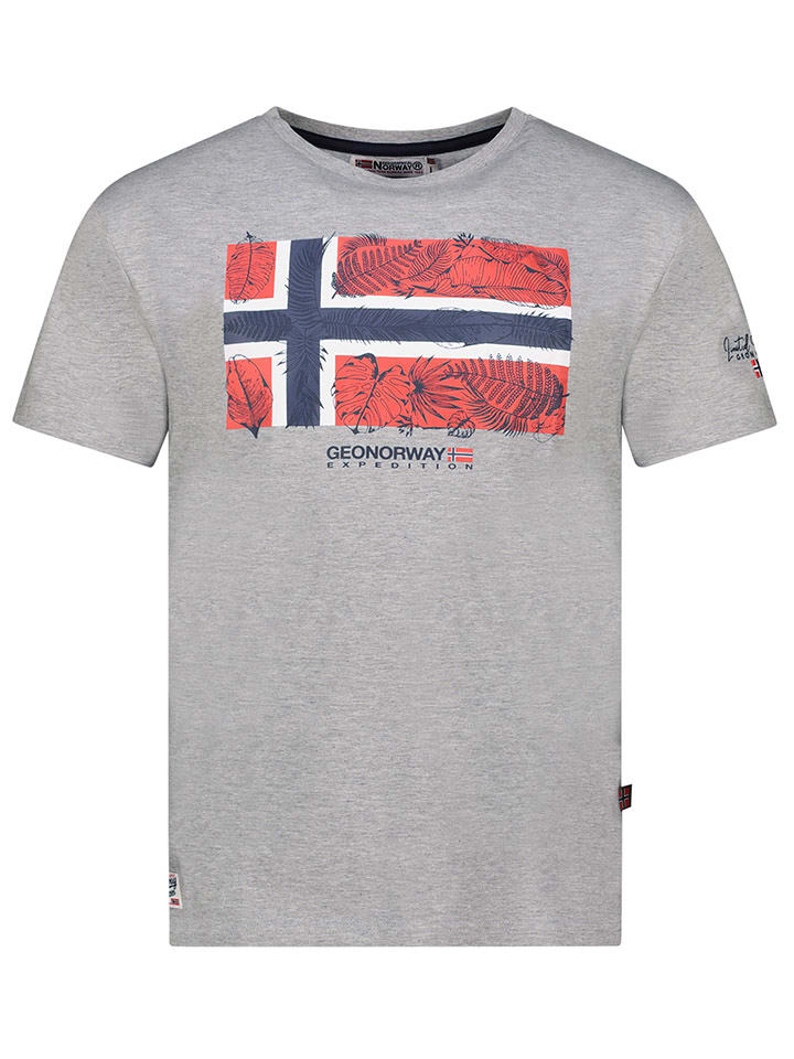 Geographical Norway Koszulka "Jpalm" w kolorze szarym rozmiar: S