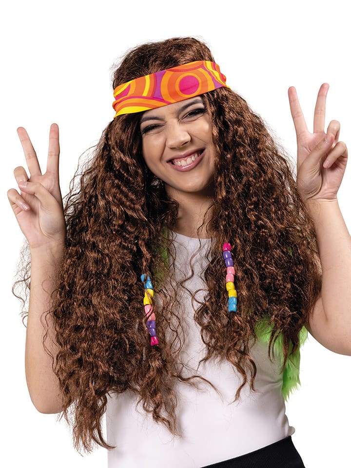Party x People Peruka "Hippie" ze wzorem z chustą rozmiar: onesize