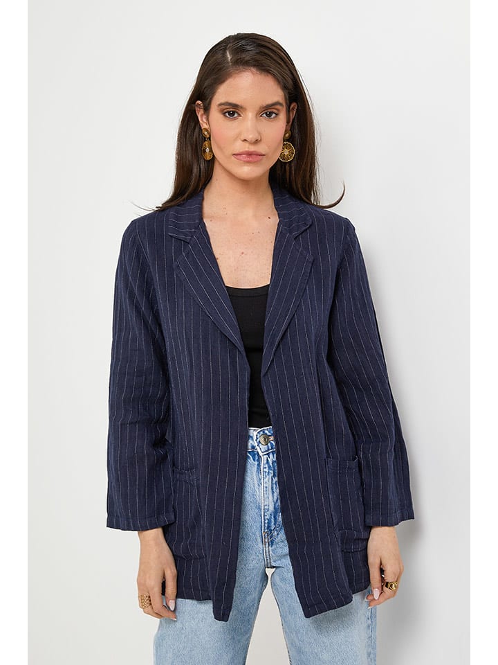 Rodier Lin Lniany blezer w kolorze granatowym rozmiar: XL/XXL