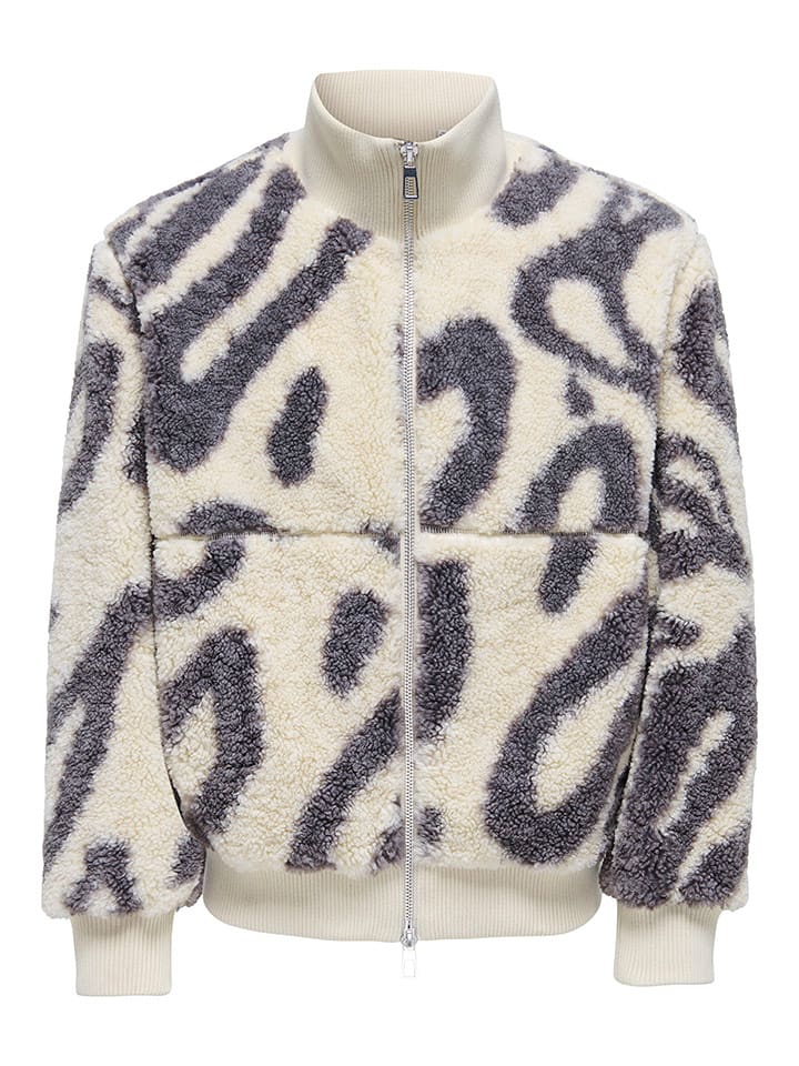 ONLY & SONS Kurtka polarowa "Ray" w kolorze niebiesko-białym rozmiar: XL