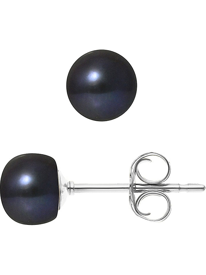 Mitzuko Kolczyki-wkrętki z perłami w kolorze granatowym rozmiar: onesize