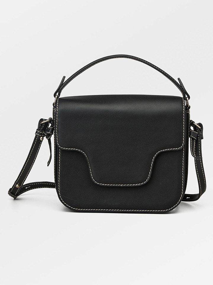 Becksöndergaard Skórzana torebka "Glossy Iris" w kolorze czarnym - 32 x 40 cm rozmiar: onesize