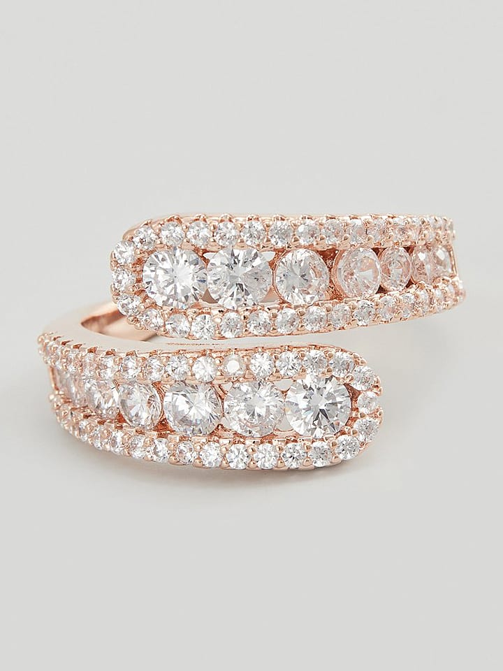 U.S. Polo Assn. Pozłacany pierścionek z kryształami rozmiar: onesize