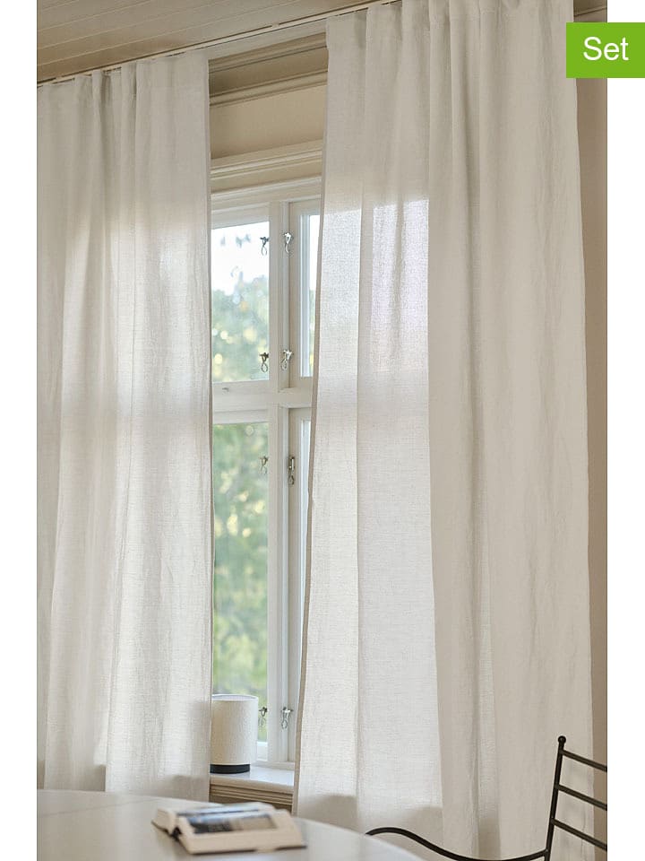 Jotex Zasłony (2 szt.) "Lina" w kolorze białym rozmiar: 250 cm