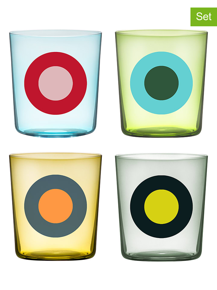 Remember Szklanki (4 szt.) "Dots" w różnych kolorach - 300 ml rozmiar: onesize