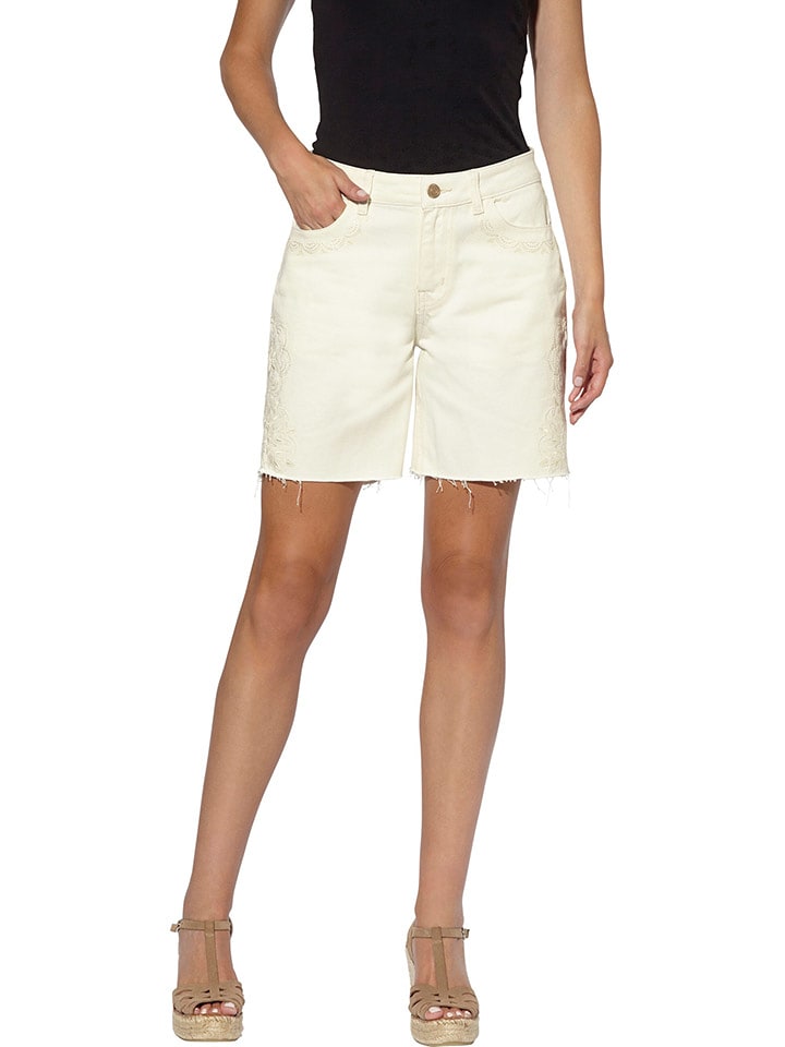 Heine Szorty dżinsowe w kolorze kremowym rozmiar: 36