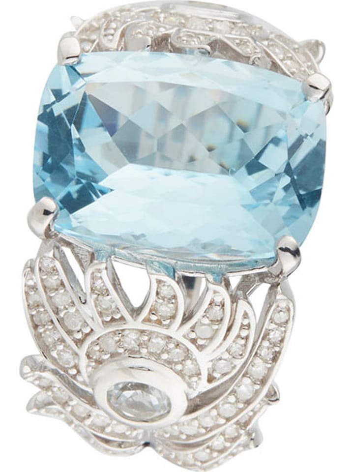 DIAMOND & CO Złoty pierścionek "Toliara" z diamentami i topazami rozmiar: 58