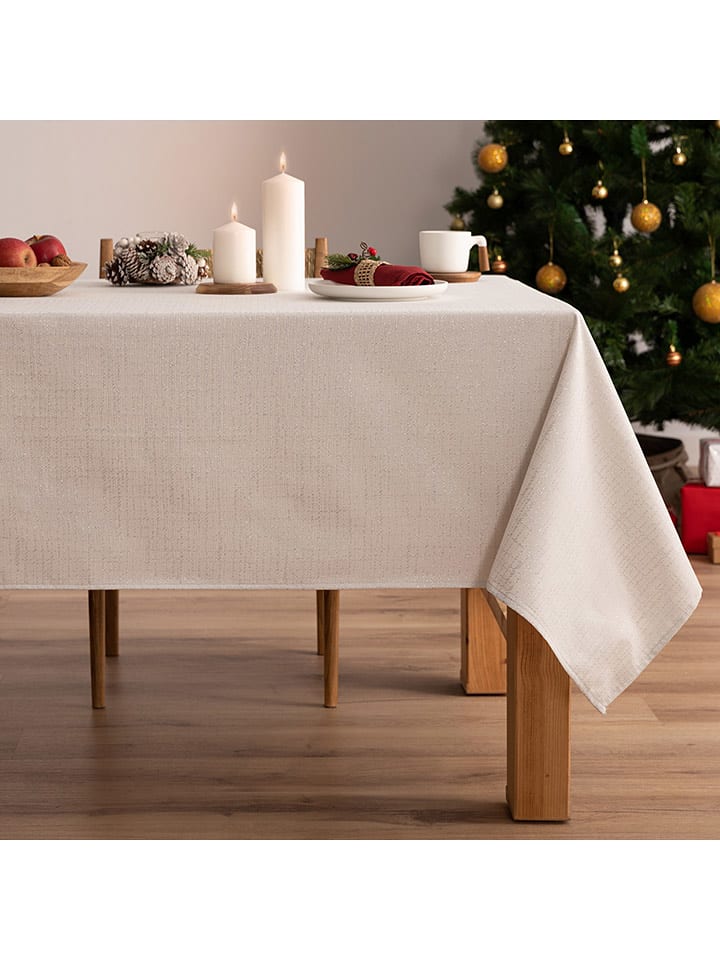 Mint Rugs Obrus "Christmas" w kolorze srebrno-kremowym rozmiar: 155x350 cm