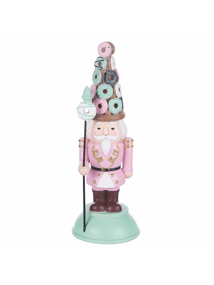Villa d´Este Figurka dekoracyjna "Nutcracker" w kolorze jasnoróżowo-turkusowym - dł. 22 cm rozmiar: onesize