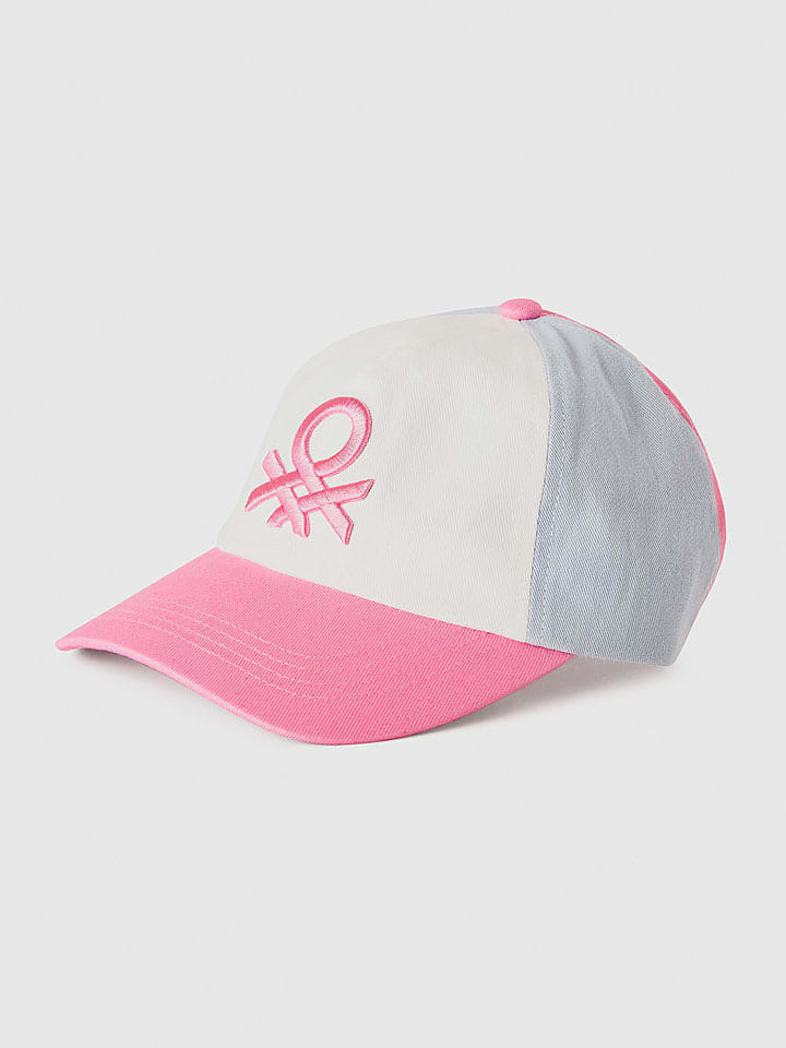 Benetton Czapka w kolorze biało-jasnoróżowym rozmiar: 122