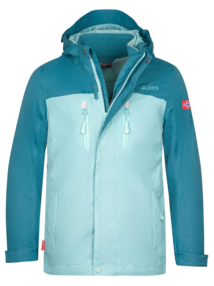 Trollkids Kurtka funkcyjna 3w1 "Bryggen" w kolorze turkusowym rozmiar: 104