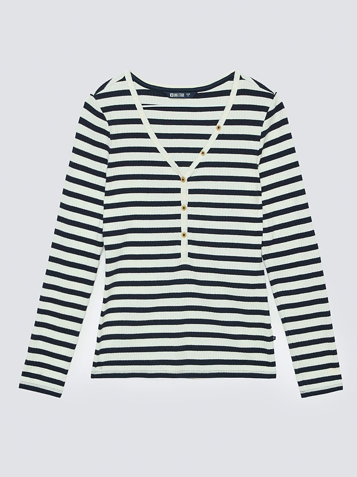 BIG STAR Koszulka "Mella" w kolorze biało-czarnym rozmiar: S