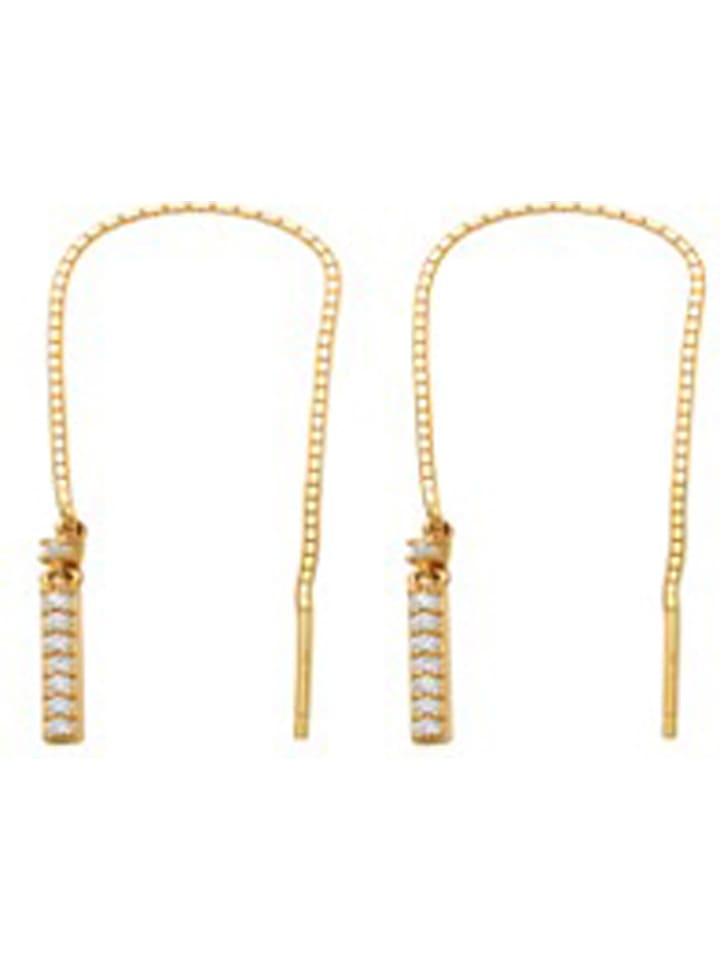 OR ÉCLAT Złote kolczyki "Jolies pendantes" z cyrkoniami rozmiar: onesize