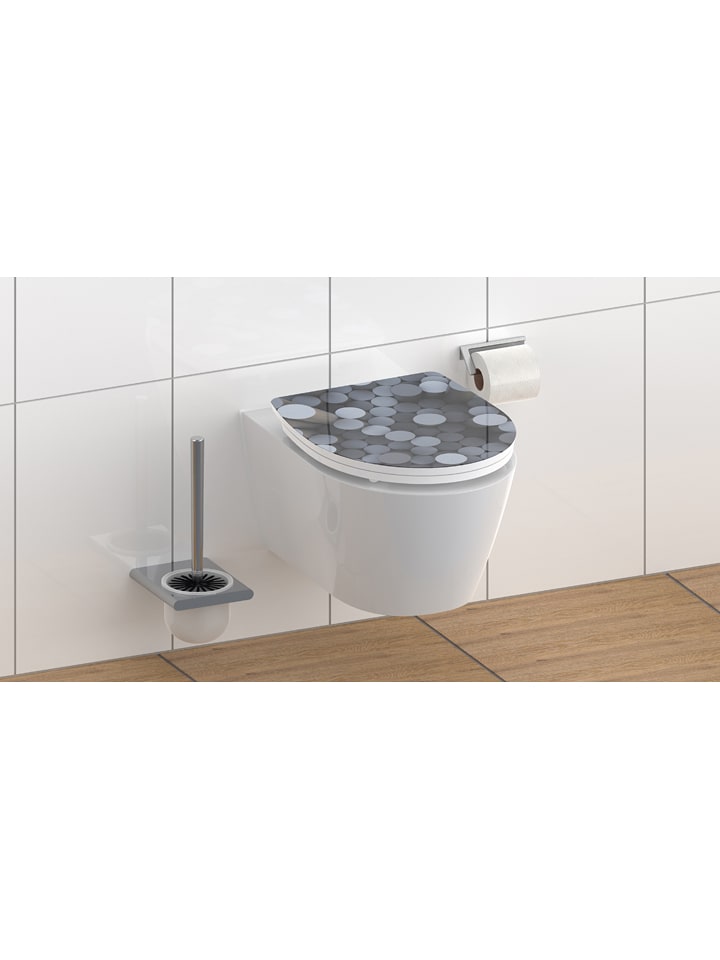 Schütte Wolnoopadająca deska WC "Round dips" w kolorze szarym rozmiar: onesize