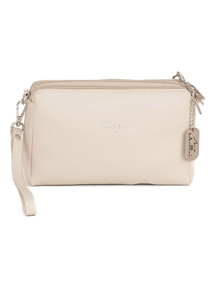 Anna Morellini Skórzana torebka "Idalia" w kolorze beżowym - 24 x 16 x 9 cm rozmiar: onesize