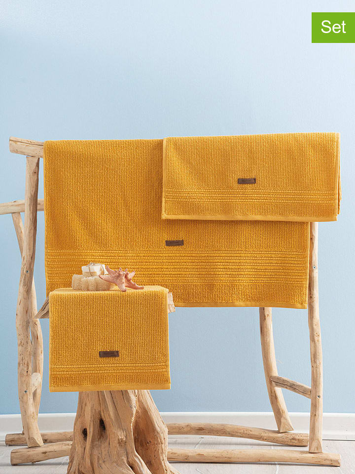Elizabed 3-częściowy zestaw ręczników "Wellness" w kolorze żółtym rozmiar: onesize