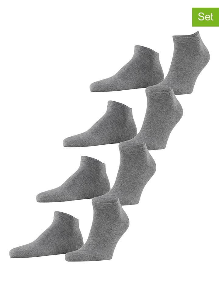 ESPRIT Skarpety (4 pary) "Solid" w kolorze szarym rozmiar: 40-46