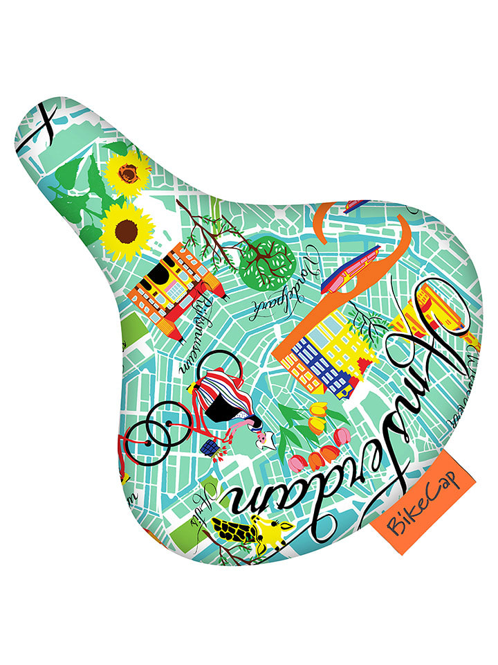 BikeCap Osłona w kolorze zielonym ze wzorem na siodełko rozmiar: onesize