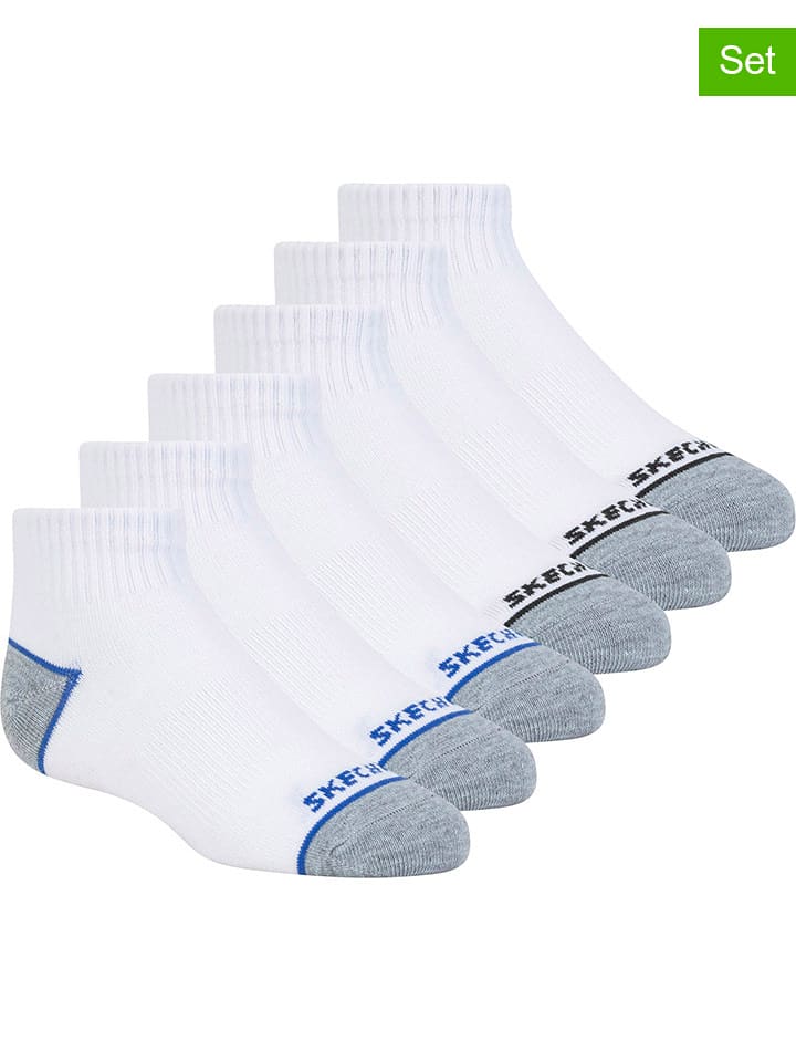 Skechers Skarpety (6 par) w kolorze biało-czarno-niebieskim rozmiar: 27,5-35,5