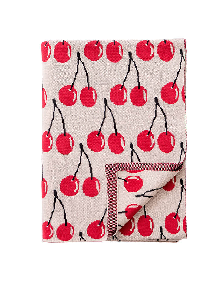 Benetton Koc w kolorze czerwono-kremowym rozmiar: 140x190 cm