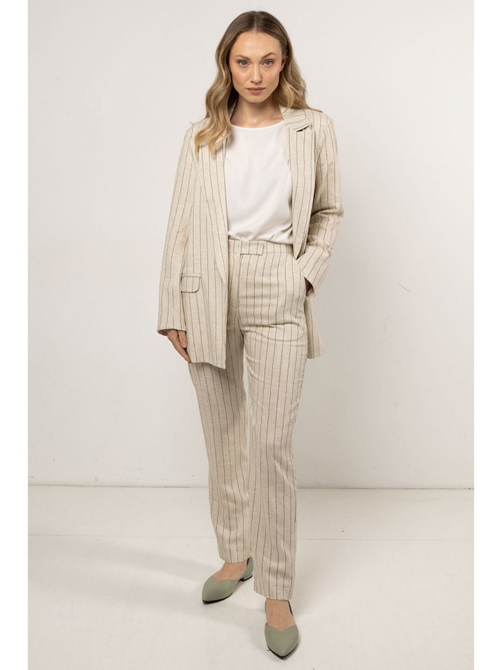 Awama Spodnie - Regular fit - w kolorze beżowym rozmiar: S