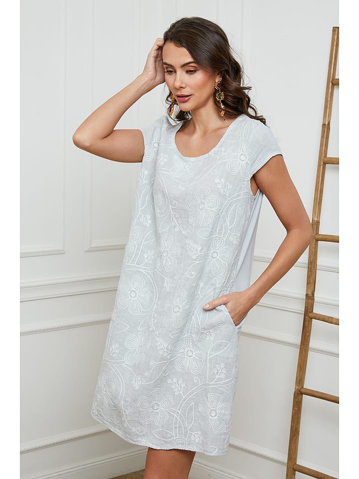 Fleur de Lin Lniana sukienka w kolorze szarym rozmiar: XL