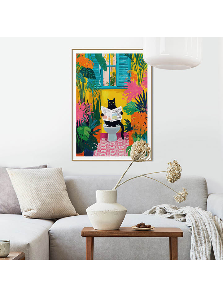 Orangewallz Druk artystyczny "Matisse - Kitty Catty" w ramce rozmiar: 50x70 cm