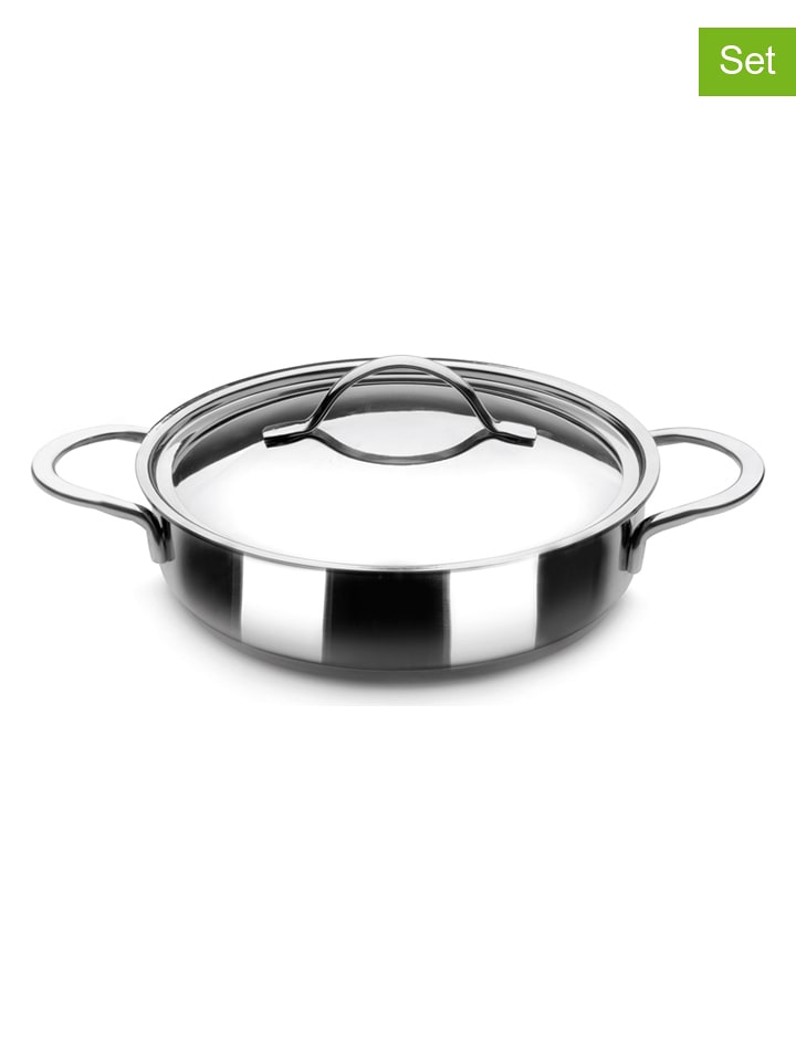 Ibili 2-częściowy zestaw "Noah" w kolorze srebrnym - Ø 26 cm rozmiar: onesize