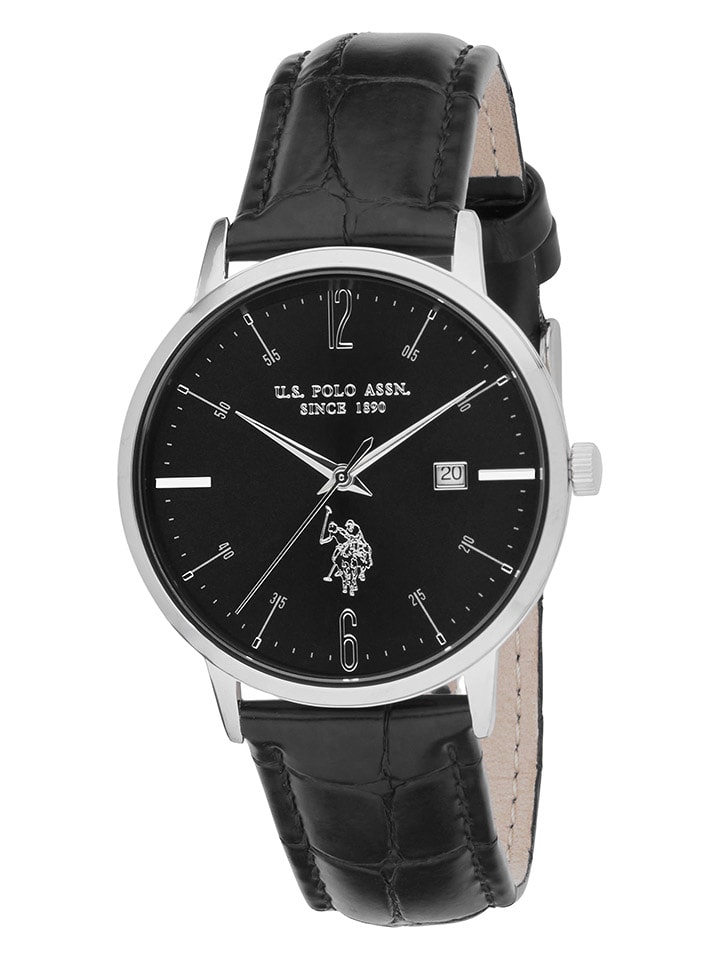 U.S. Polo Assn. Zegarek kwarcowy w kolorze srebrno-czarnym rozmiar: onesize
