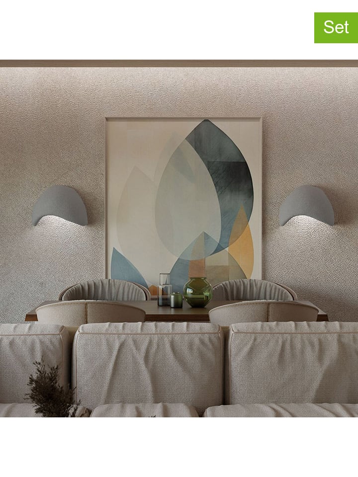 Opviq Lampy ścienne (2 szt.) w kolorze jasnoszarym - 35 x 24 cm rozmiar: onesize