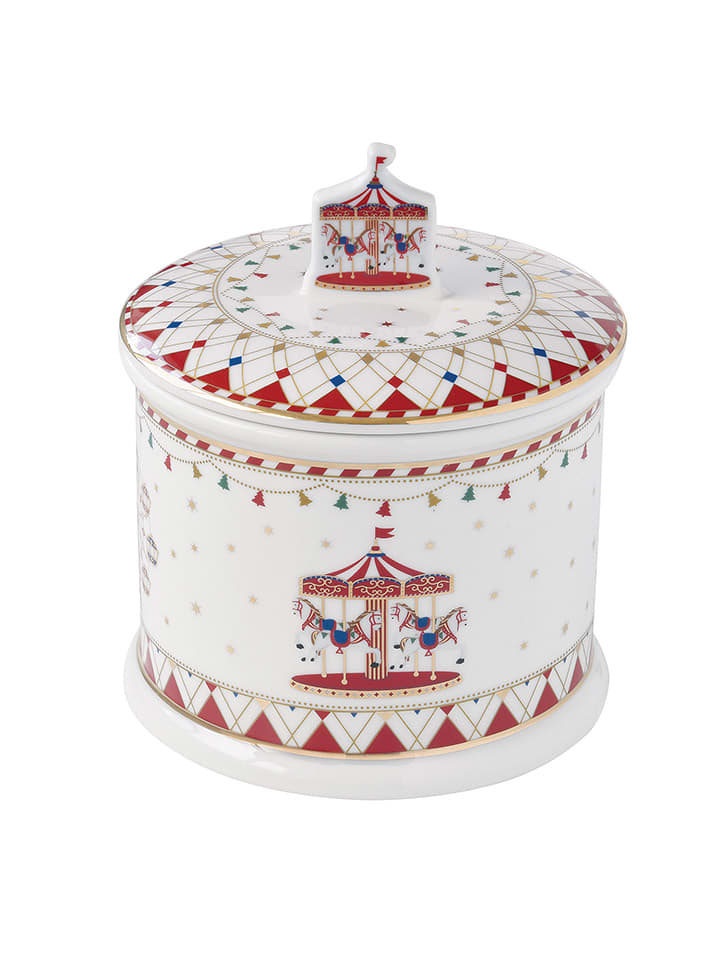 Easy Life Pojemnik w kolorze biało-czerwonym - wys. 16,5 x Ø 14 cm rozmiar: onesize