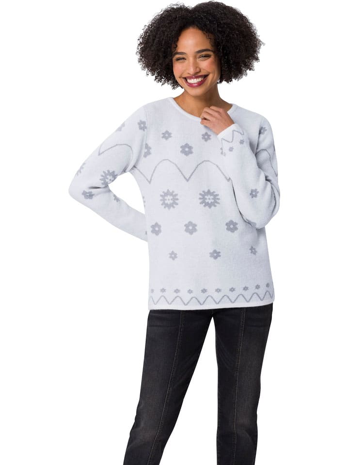 Heine Sweter w kolorze biało-szarym rozmiar: 40