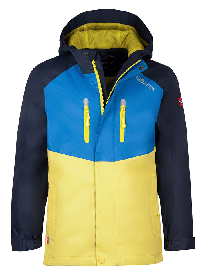 Trollkids Kurtka funkcyjna "Nusfjord" w kolorze niebiesko-żółtym rozmiar: 176
