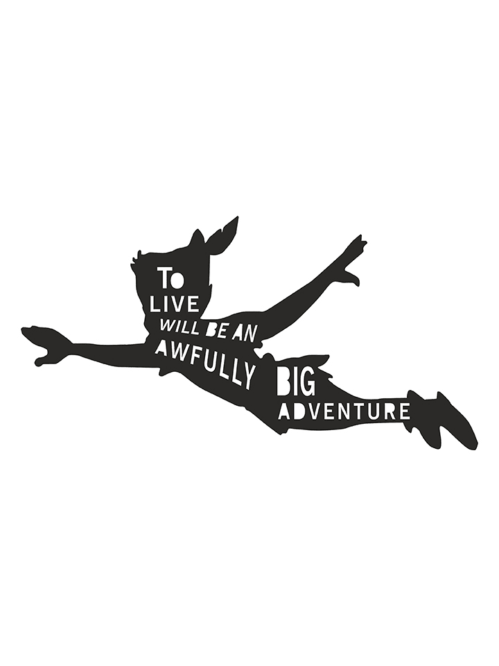 hippodino Dekoracja ścienna w kolorze czarnym - 25 x 50 cm rozmiar: onesize