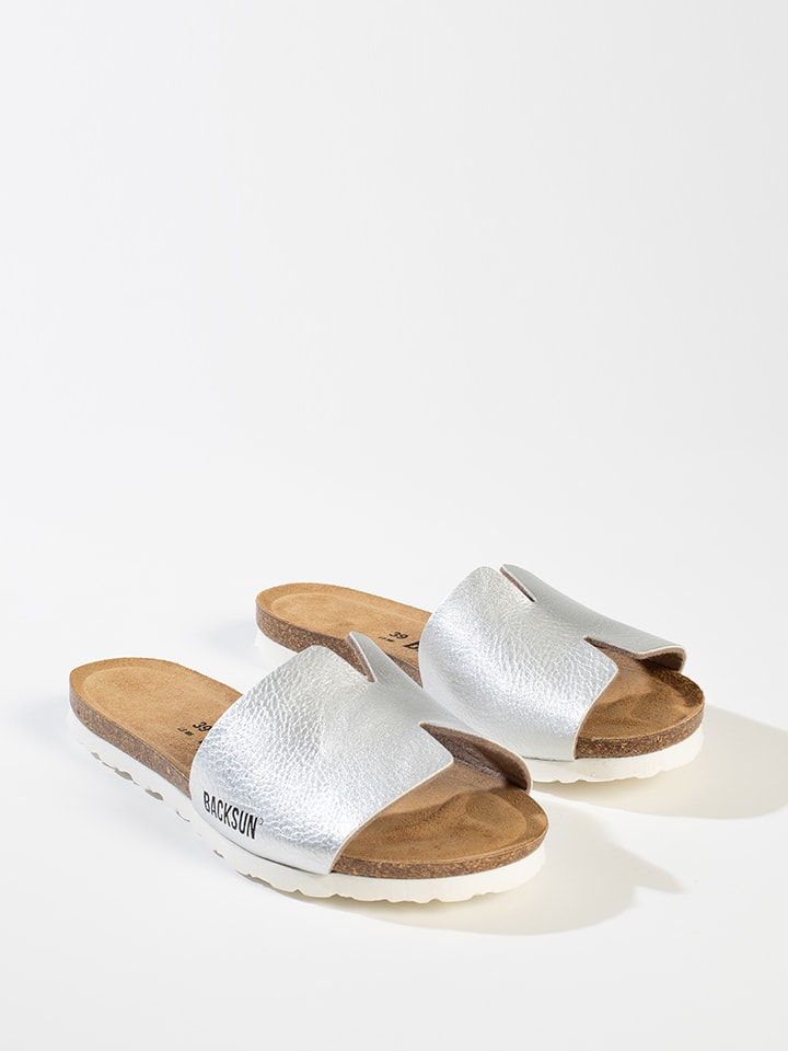 BACKSUN Klapki "Djilo" w kolorze srebrnym rozmiar: 37