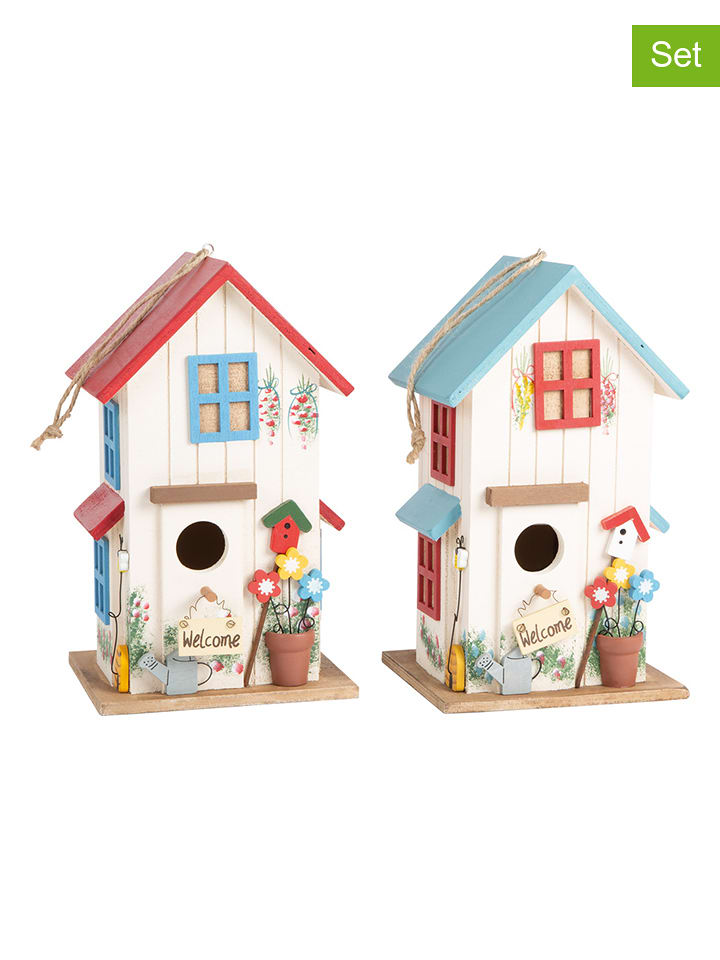 small foot Domki (2 szt.) ze wzorem dla ptaków - 15 x 25 x 13 cm rozmiar: onesize