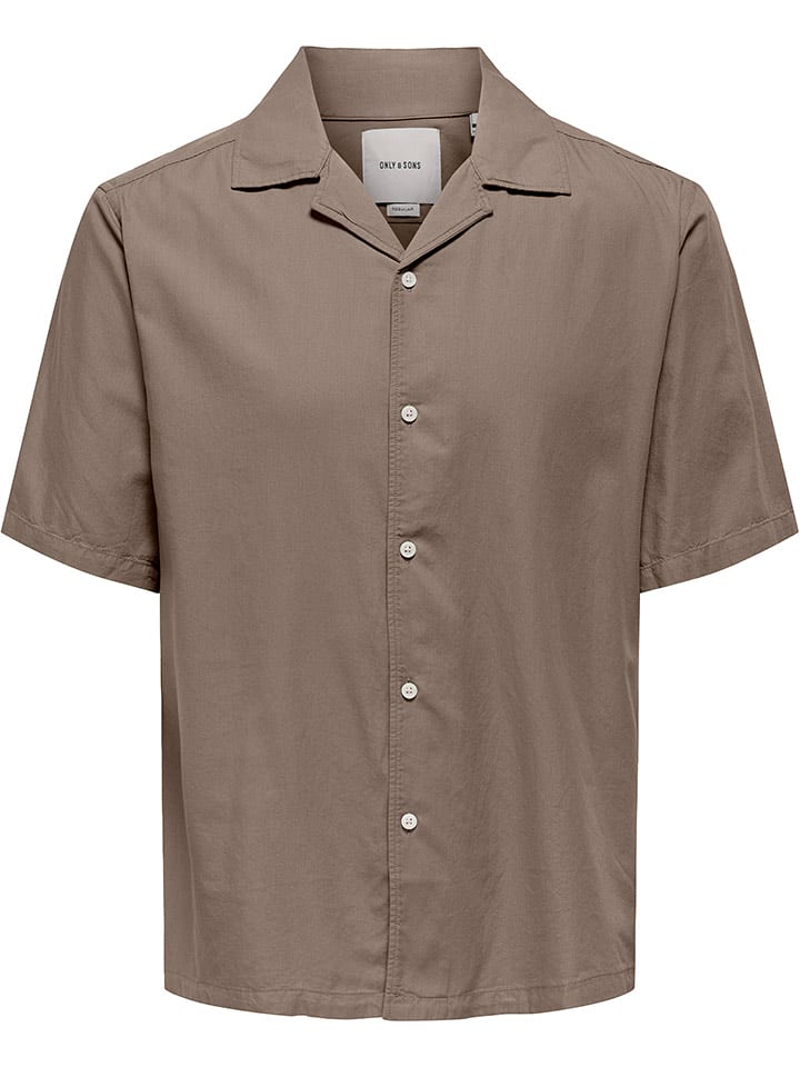 ONLY & SONS Koszula "Dilem" w kolorze jasnobrązowym rozmiar: S